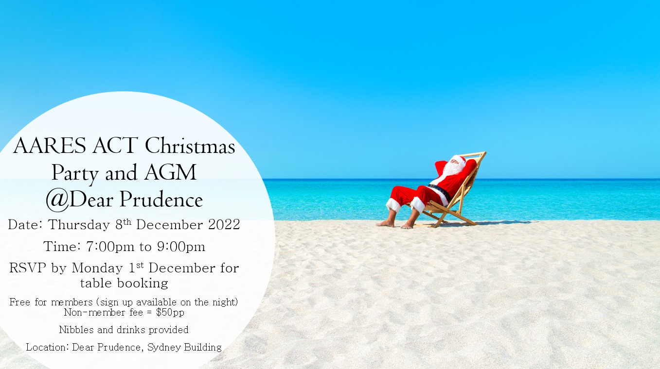Thumbnail for AARES ACT AGM & Christmas Drinks 2022